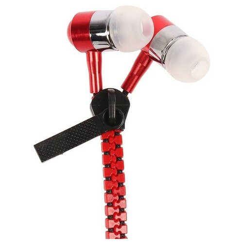 Наушники LuazON VBT 110 Молния вакуумные микрофон красные 43800₽