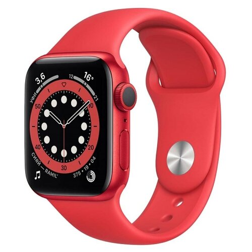 фото Смарт- часы apple watch s6 40mm product(red) aluminum case with product(red) sport band (m00a3ru/a)