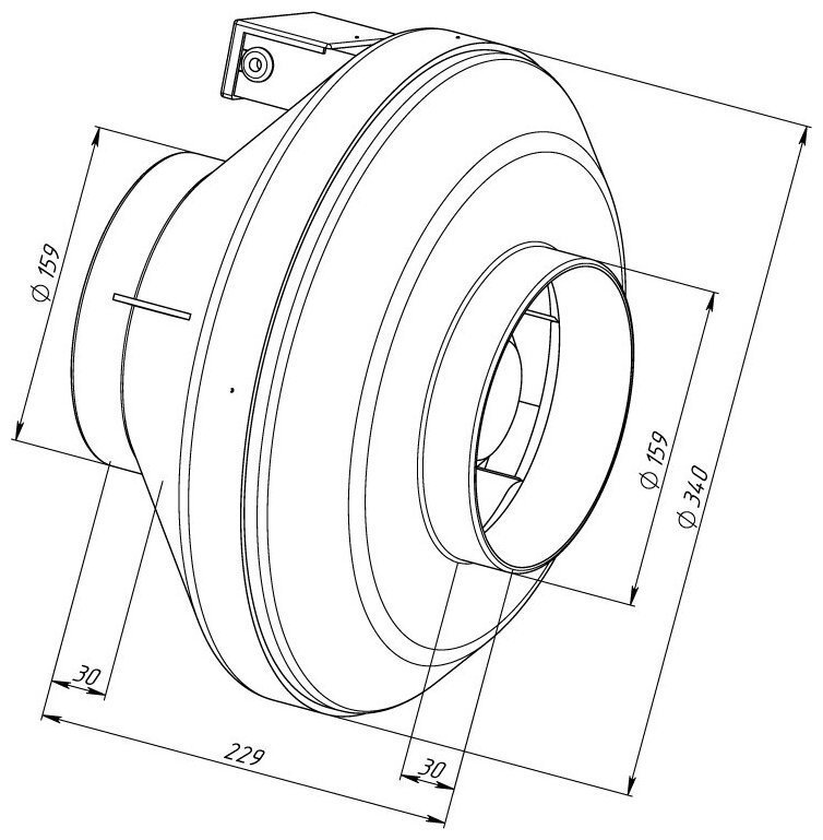 Вентилятор канальный круглый ВКК-160 V, 220В, 780 м3/час, 340 Па, 115 Вт, IP 54 для круглых воздуховодов диаметром 160 мм, вытяжной или приточный - фотография № 9