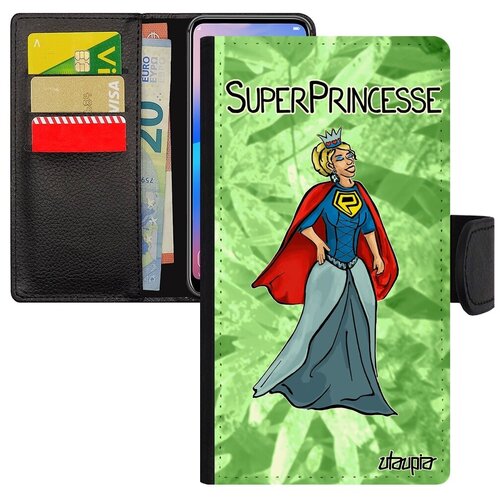 фото Противоударный чехол-книжка на мобильный // galaxy s7 // "суперпринцесса" веселый комичный, utaupia, серый