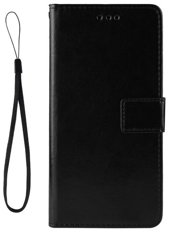 Чехол-книжка MyPads для Xiaomi Redmi Note 9 из качественной импортной искусственной кожи с подставкой застежкой и визитницей черный — фото 7