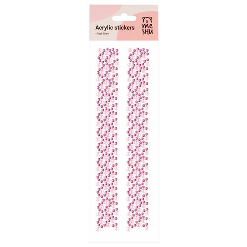 MESHU Наклейки объемные Pink line, 25х7.8 см, pink, 1уп.