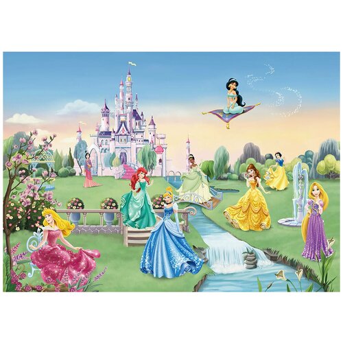 Принцессы на прогулке - Виниловые фотообои, (211х150 см) раскраска принцессы на прогулке