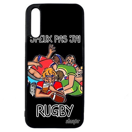 фото Противоударный чехол на телефон // huawei y8p // "не могу - у меня регби!" крутой принт, utaupia, черный