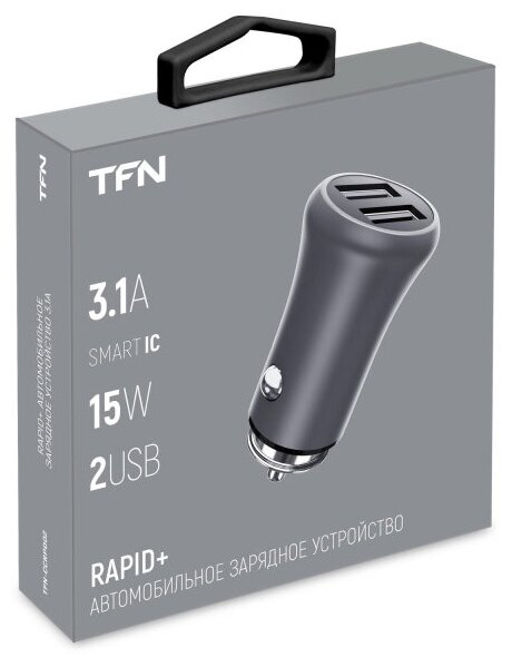 Автомобильное зарядное устройство TFN RAPID 3.1A (TFN-CCRPD02) серый