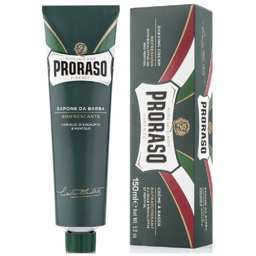 Proraso универсальный крем для бритья Эвкалипт / успокаивающий и увлажняющий / для всех типов кожи и волос / Refreshing Shaving Cream Tube 150 мл