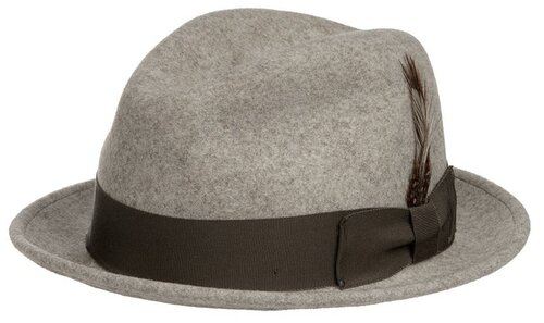 Шляпа трилби Bailey, шерсть, утепленная, размер 57, серый