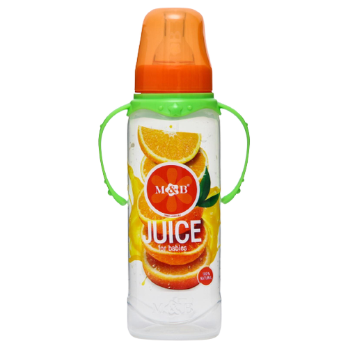 Купить Бутылочка для кормления «Апельсиновый сок» 250 мл цилиндр, с ручкам, нет бренда, оранжевый/бесцветный