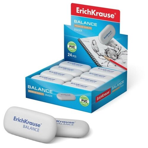 Ластик ErichKrause Balance Mini, 40 х 22 х 12 мм, мягкий, гипоаллергенный./В упаковке шт: 24
