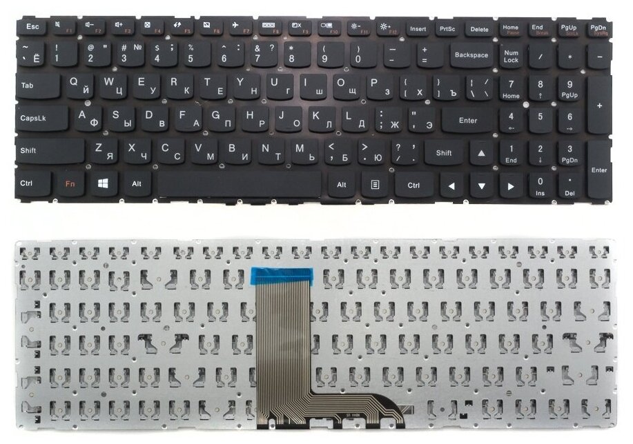 Клавиатура для ноутбука Lenovo IdeaPad 700-17ISK Русская черная без подсветки 2830₽