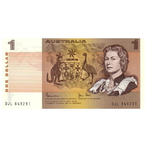 1 доллар 1992 австралия кукабура смотрит влево unc Австралия 1 доллар 1974 - 1983 /Картины аборигенов/ UNC