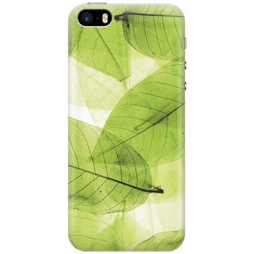 фото Gosso ультратонкий силиконовый чехол-накладка для apple iphone se / 5s / 5 с принтом "зеленые листья"