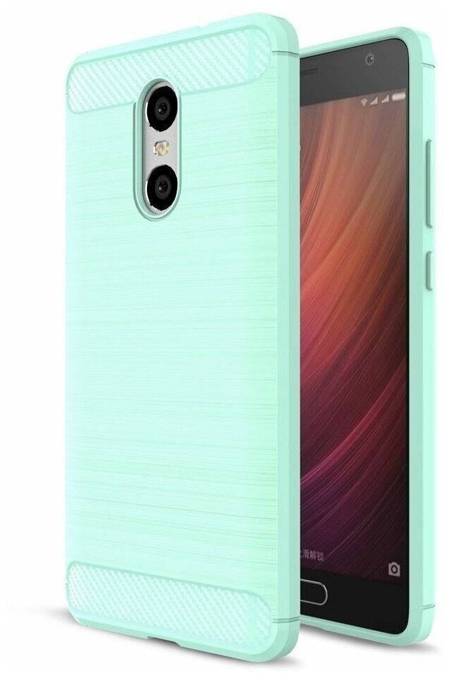 Чехол-накладка Carbon Fibre для Xiaomi Redmi Pro (сине-зеленый)