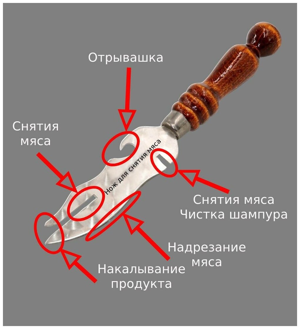 Набор №4 Шампур - 6шт. с рабочей части 50см,; Нож вилка; Таганок Из нержавеющей стали. Ручка с нержавеющим колпачком. В чехле из КожЗама - фотография № 9