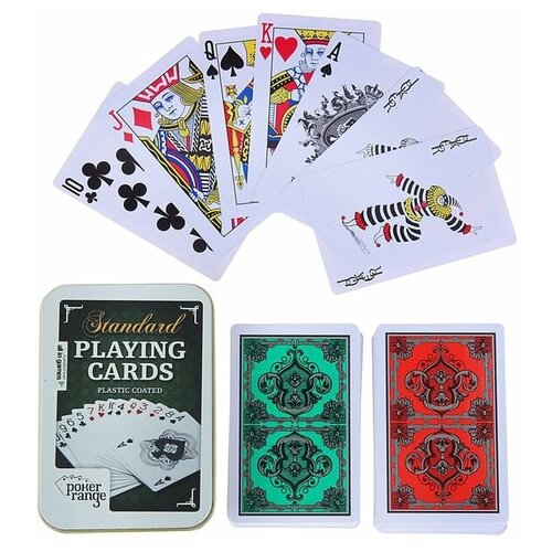 Карты игральные пластиковые Poker range, 54 шт, 28 мкр, 8.8 х 5.8 см, микс./В упаковке шт: 1