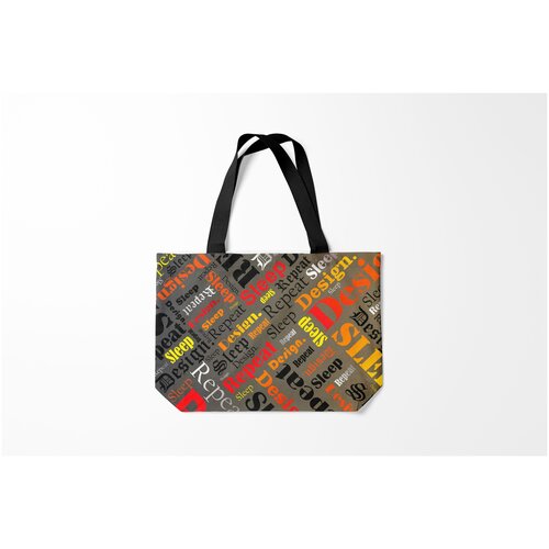 фото Сумка-шоппер / 46х35 см / популярные иллюстрации / текстуры буквы надписи burnettie