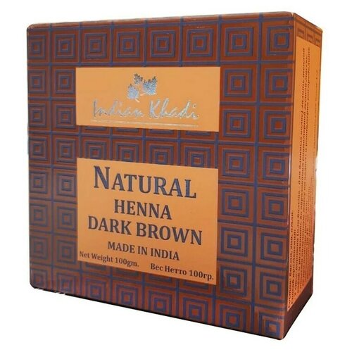 Indian Khadi Хна Natural Henna, dark brown, 100 г