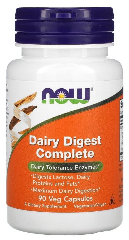 Капсулы NOW Dairy Digest Complete, 90 шт.