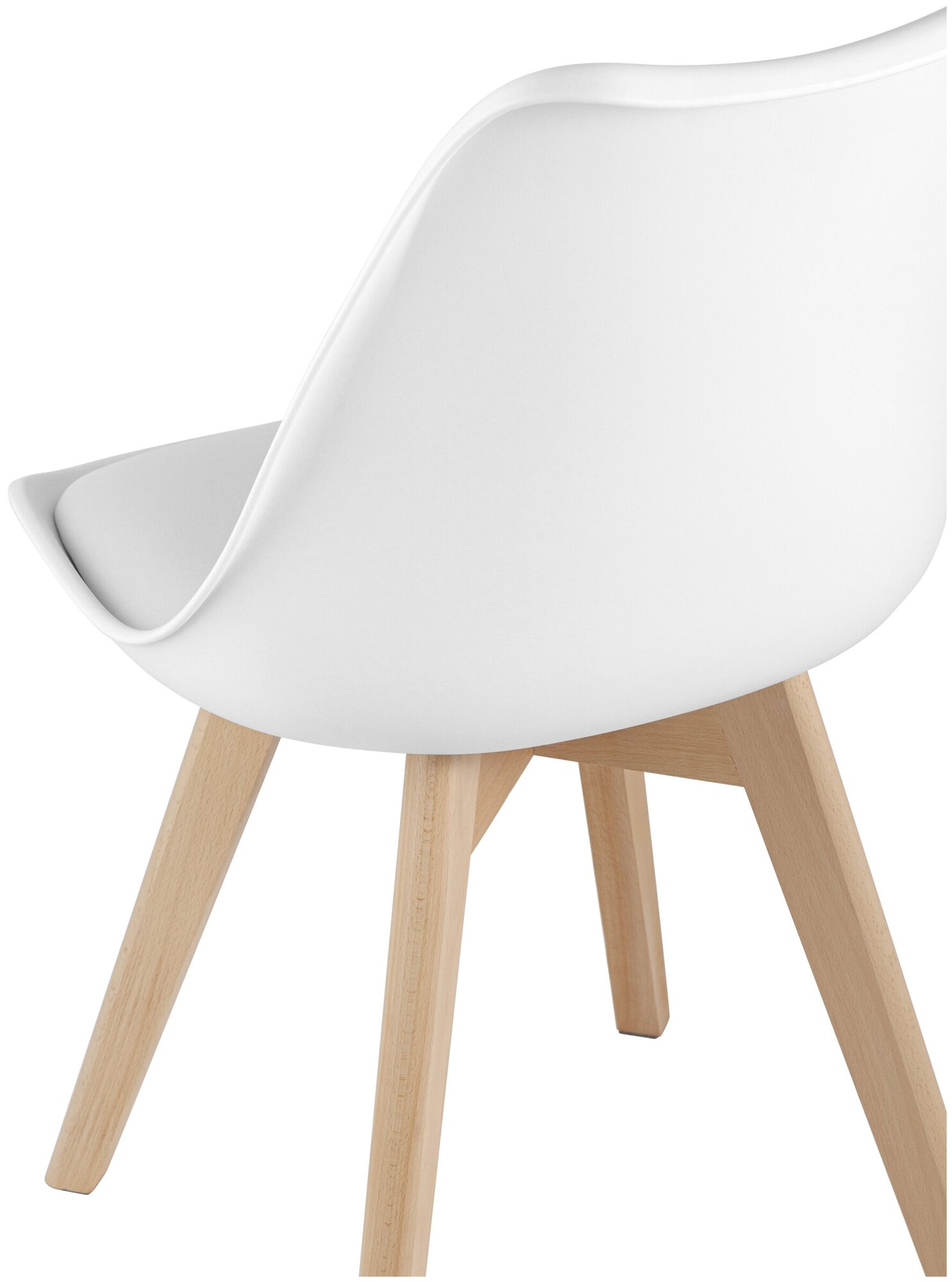 Комплект стульев для кухни 2 шт FRANKFURT NEW, белый, дер. ножки - фотография № 3