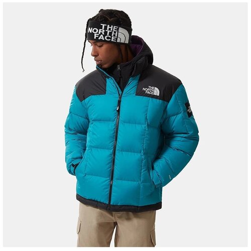 фото Пуховик the north face, укороченный, силуэт прямой, размер xl, голубой