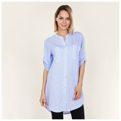 фото Рубашка женская, цвет голубой, размер 54 paris