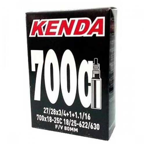 Велокамера Kenda 28 700x18-25C (18/25-622/630) F/V-80mm велокамера 20 1 1 8 28 451 presta 48 мм kenda