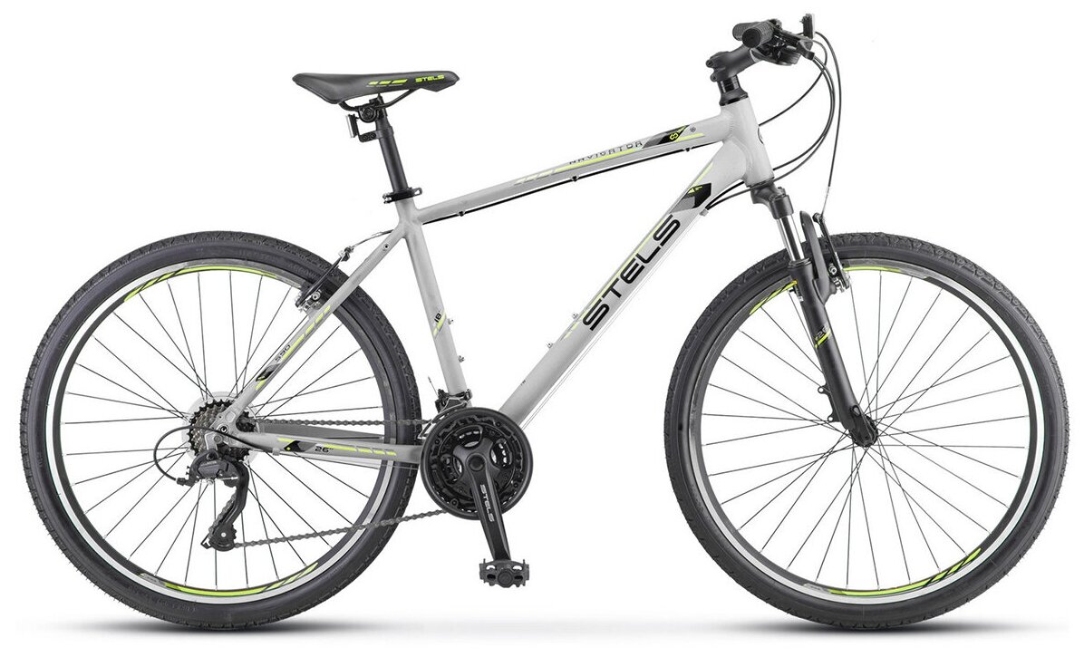 Горный велосипед Stels - Navigator 590 V 26 K010 (2021), 20, Серый / Салатовый