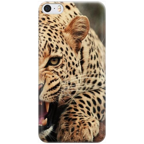 фото Re:pa накладка transparent для apple iphone se / 5s / 5 с принтом "рассерженный хищник"