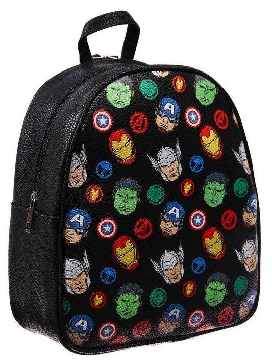 Рюкзак из искусственной кожи, 23 см х 10 см х 27 см "Супер-герои", Мстители