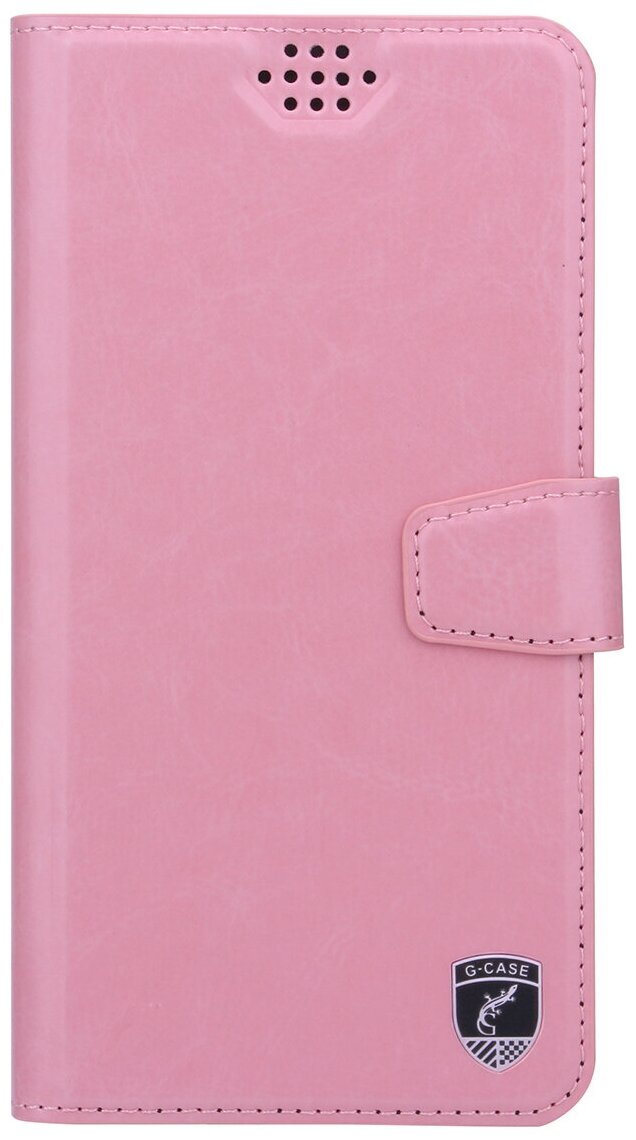 Универсальный чехол-книжка для смартфонов с размером до 17*9 см, G-Case Slim Premium XL, розовый