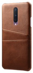 Чехол панель-накладка Чехол. ру для OnePlus 8 из качественной импортной кожи с визитницей с отделением для банковских карт мужской женский коричневый
