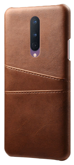 Чехол панель-накладка Чехол. ру для OnePlus 8 из качественной импортной кожи с визитницей с отделением для банковских карт мужской женский коричневый