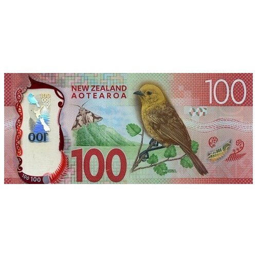 Новая Зеландия 100 долларов 2016 г «Желтоголовая мохуа» UNC пластик