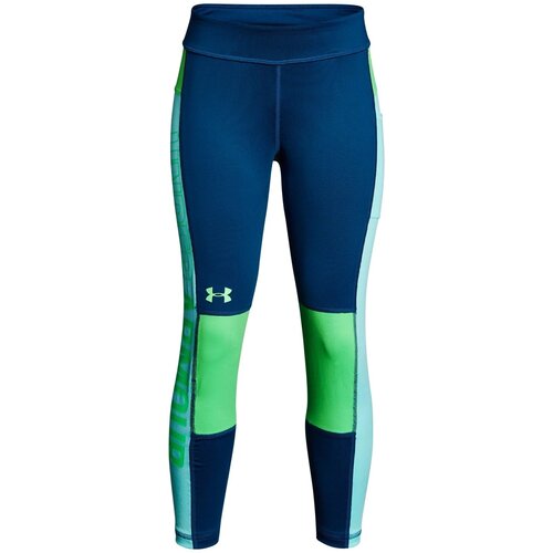 фото Легинсы under armour для девочек, карманы, размер 149-160, синий