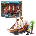 Корабль пиратский с фигуркой пирата и аксессуарами, в коробке - изображение