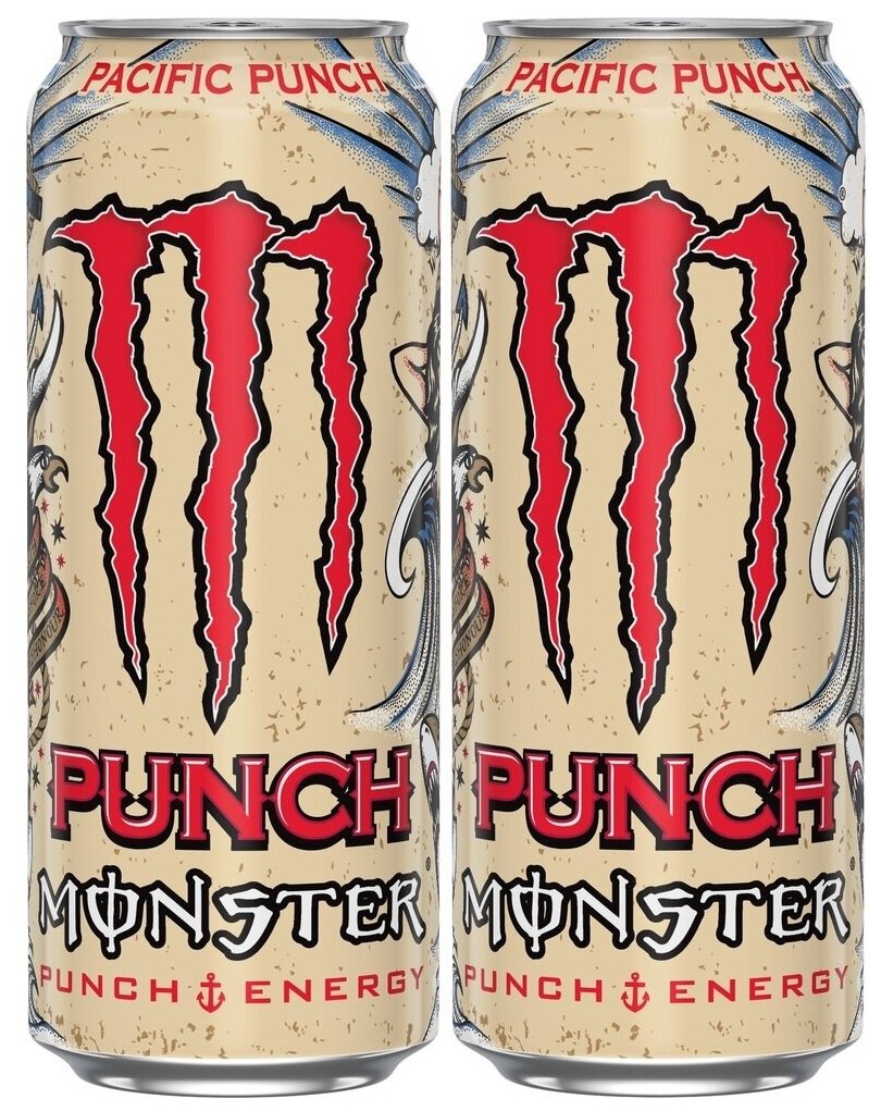 Энергетический напиток Monster Energy Pacific Punch / Монстер Пасифик Пунш 2 шт. 500мл (Великобритания) - фотография № 1