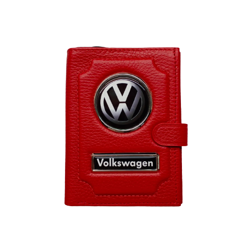 Обложка для автодокументов VOLKSWAGEN, красный