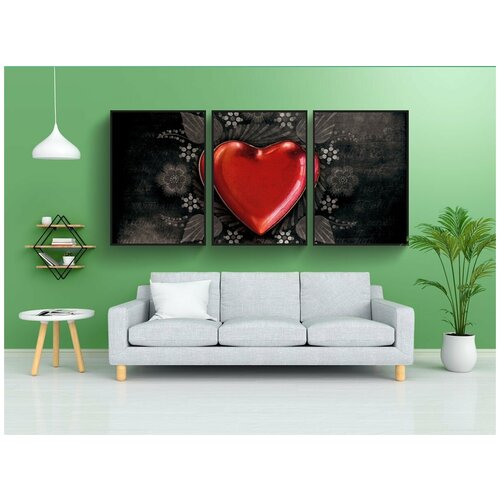 фото Набор модулных постеров для интерьера "валентинка, сердце, любовь" 60x90 см. в тубусе, без рамки lotsprints