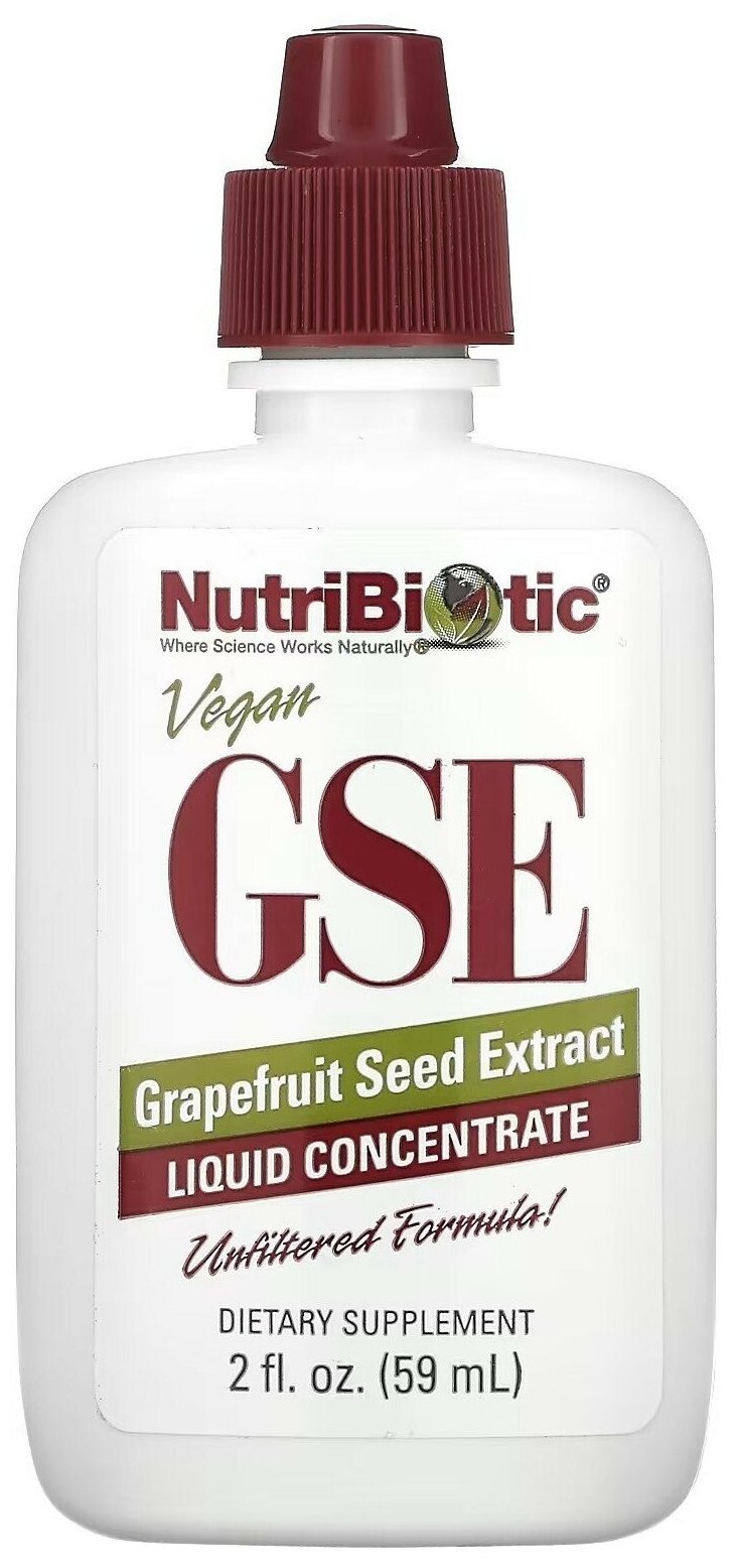 Капли NutriBiotic GSE Grapefruit Seed Extract, 110 г, 59 мл