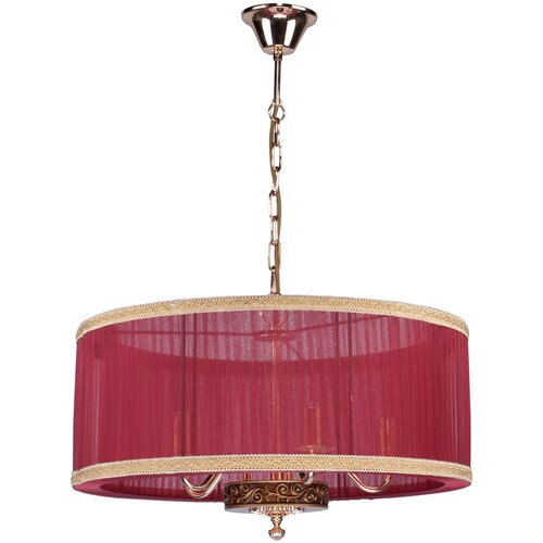 Люстра с абажуром, L8004/5B. Диаметр 57 см, высота 40-120 см (регулируется цепью). Ламп 5хE14