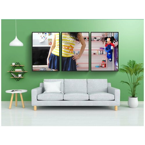 фото Модульный постер "милый, девочка, юбка" 180x90 см. из 3х частей в тубусе, без рамки lotsprints