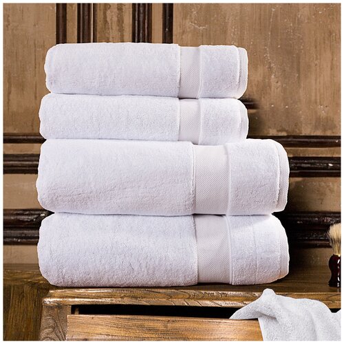 фото Вильям робертс набор из 4 полотенец aberdeen цвет: белый 50х90 см - 2 шт, 70х140 см - 2 шт william roberts