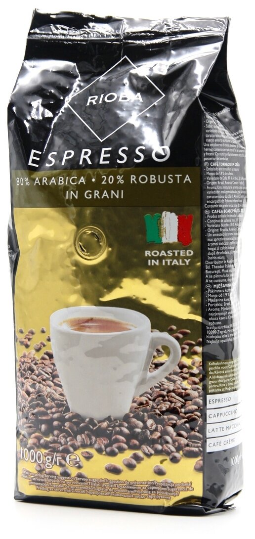 Кофе в зернах RIOBA Espresso Gold 80% arabica 20% robusta, 1 кг - фотография № 3