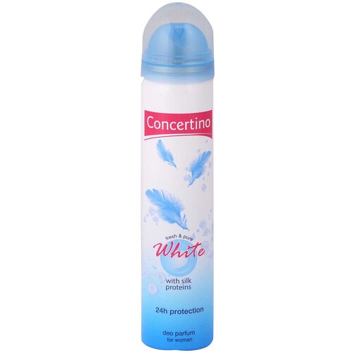 Дезодорант Женский CONCERTINO White (75 мл), спрей, защита 24 часа, аромат цветочный