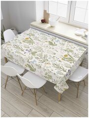 Скатерть прямоугольная JoyArty на кухонный стол "Полевой гербарий" из оксфорда, 120x145 см