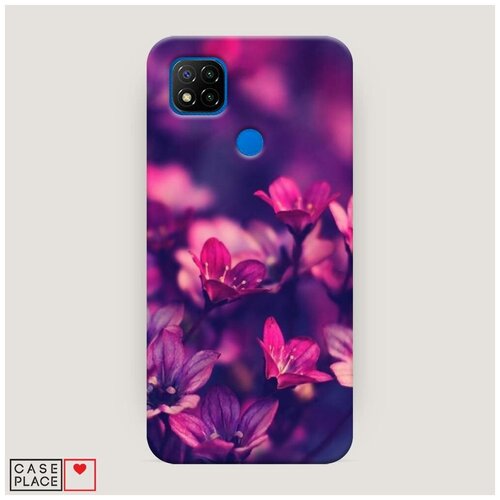 фото Чехол пластиковый xiaomi redmi 9c лиловые цветы case place