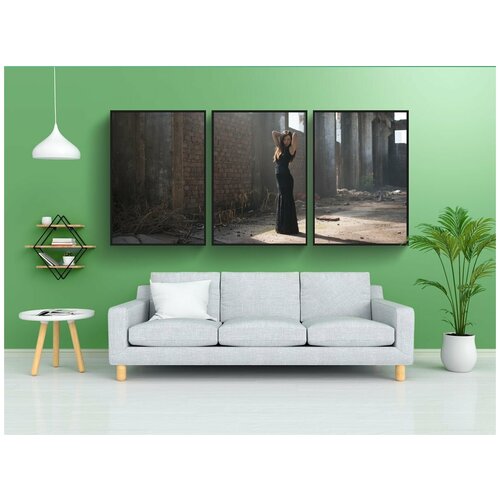 фото Набор модулных постеров для интерьера "портрет, фотография, женщина" 60x90 см. в тубусе, без рамки lotsprints