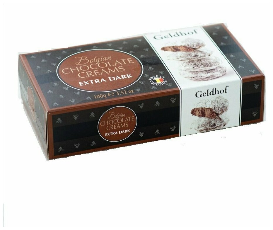 Кремовые конфеты Geldhof Belgian chocolate creams extra dark со вкусом темного шоколада, 100 г - фотография № 2