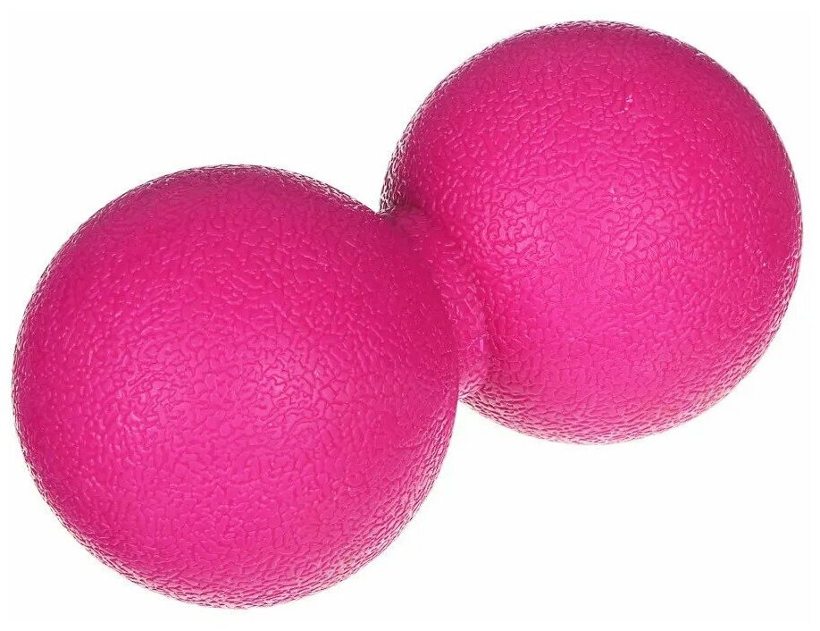 Массажный мяч для фитнеса, йоги и пилатеса сдвоенный, 6 см, розовый - фотография № 1