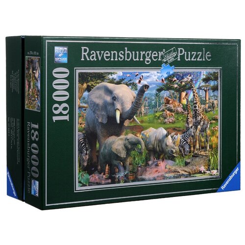 фото Пазл ravensburger 18000 деталей: джунгли. у водопоя